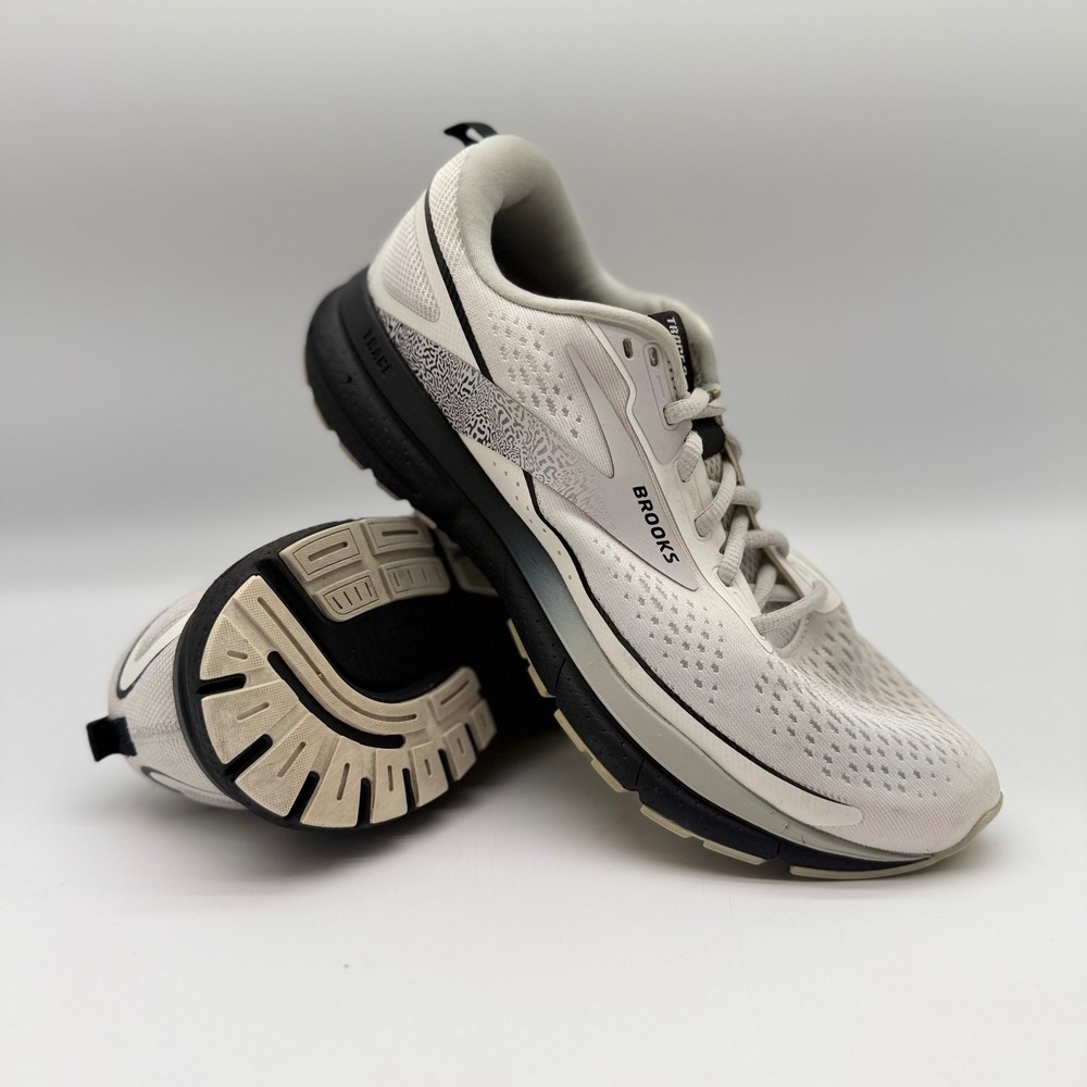 Brooks Trace 3 Womens 8.5 Wide D Running Shoes White Grey Black 1204011D191